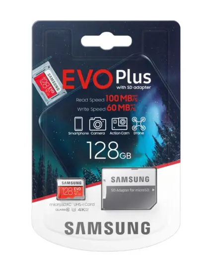 Micro memoria 128Gb Samsung 100MBs read / 60 write (con adaptador)