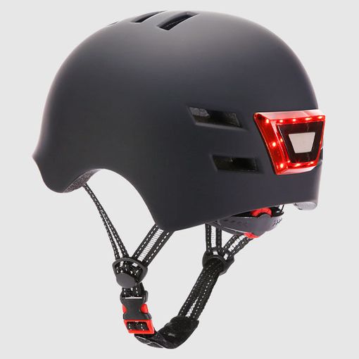 Casco Negro con Luz LED Talla L para Patinete y Bicicleta