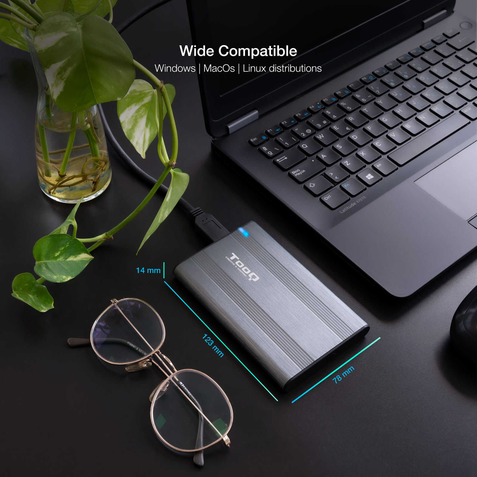 Caja Externa SSD/HDD 2.5¨ SATA USB 3.1 Gris - Imagen 3