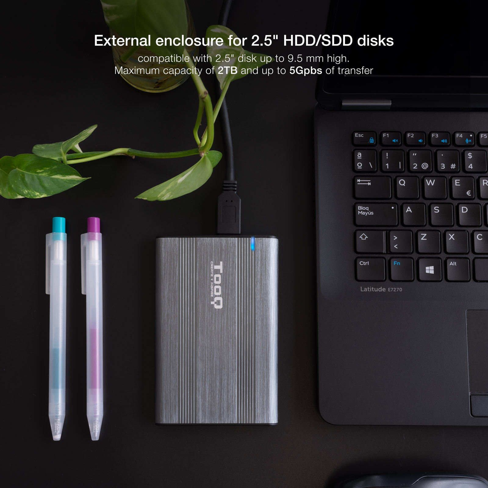 Caja Externa SSD/HDD 2.5¨ SATA USB 3.1 Gris - Imagen 4