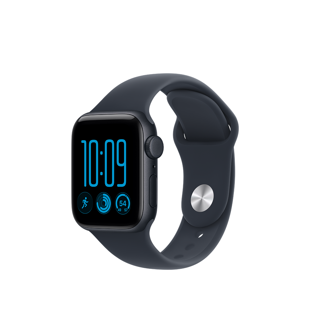 Apple Watch SE 3 GPS 40mm Caja de aluminio Medianoche con correa Deportiva Azul marino - (M/L, muñecas de 150 a 200 mm)